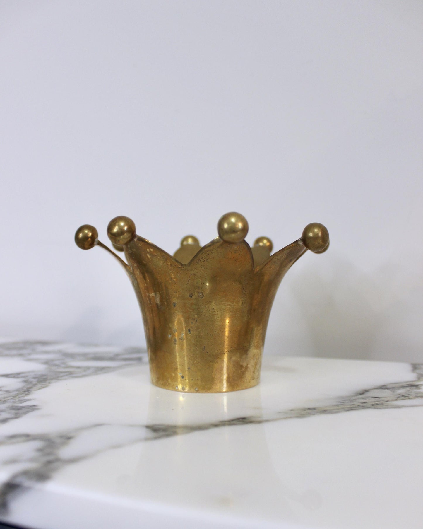 Swedish Brass Crown Tealight Holder or Trinket Pot