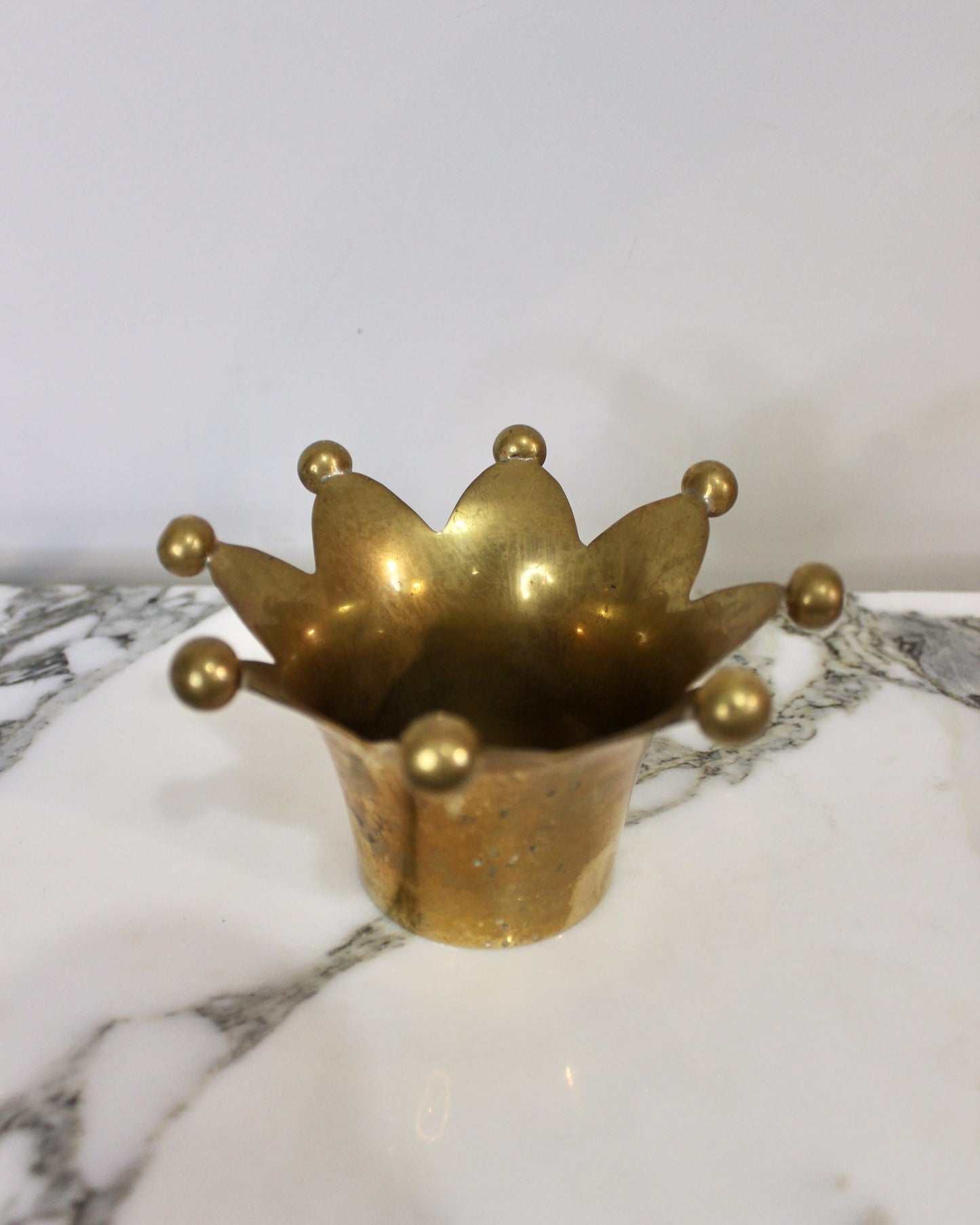 Swedish Brass Crown Tealight Holder or Trinket Pot