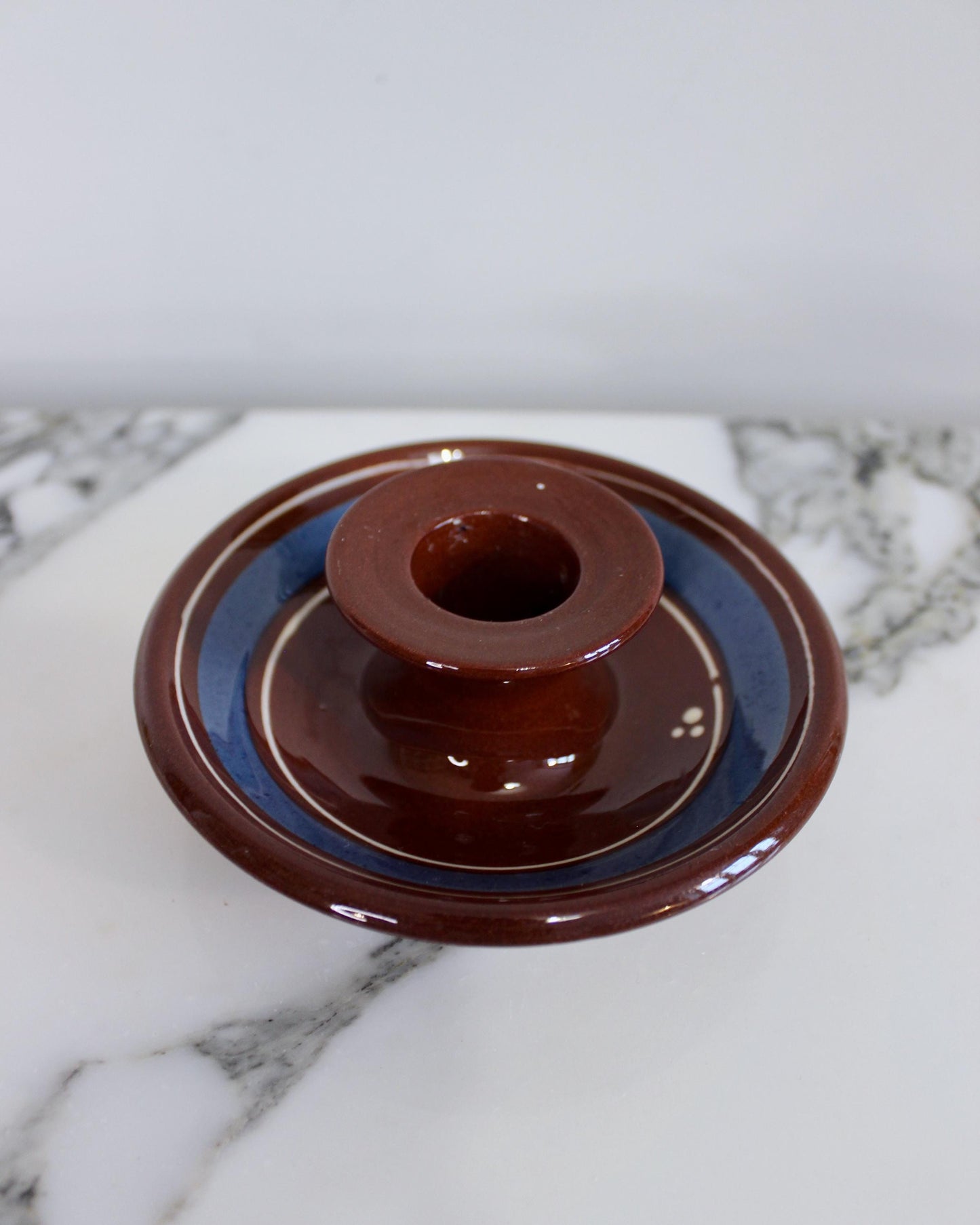 Glazed Ceramic Candle Holder by Lundvie Keramik Sweden