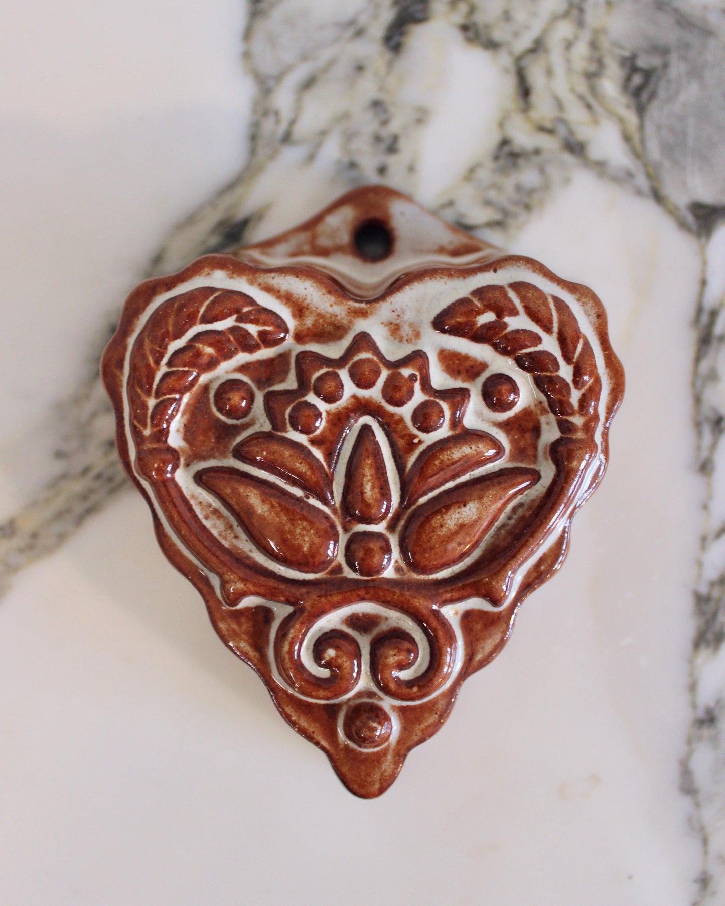 Vintage Terracotta Heart Shaped Mould