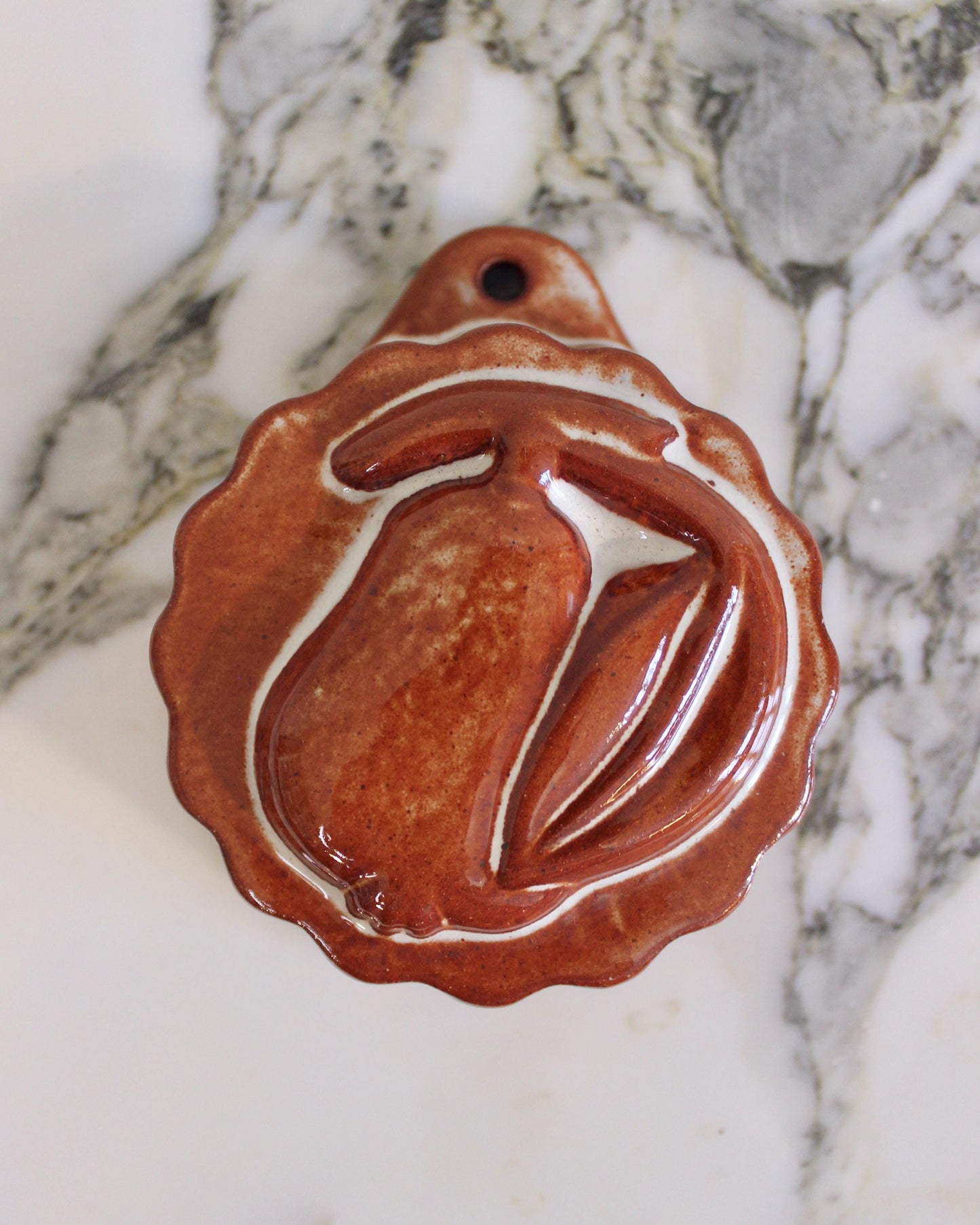 Vintage Terracotta Mould with Pear Motif