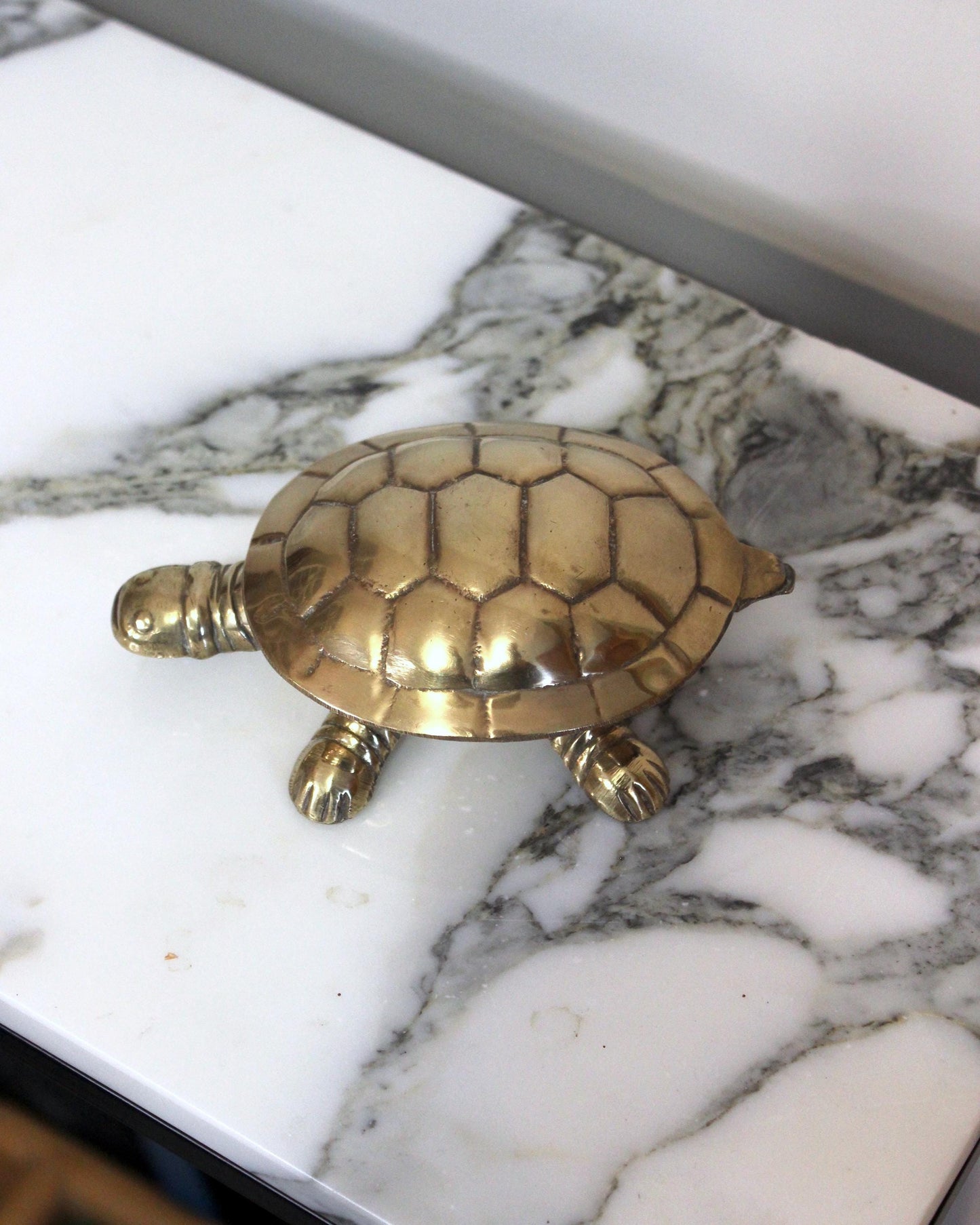 Vintage Brass Turtle Trinket Dish