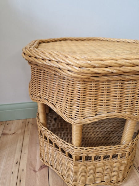 Vintage Wicker Side Table