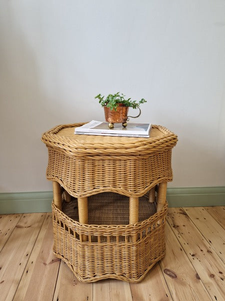 Vintage Wicker Side Table