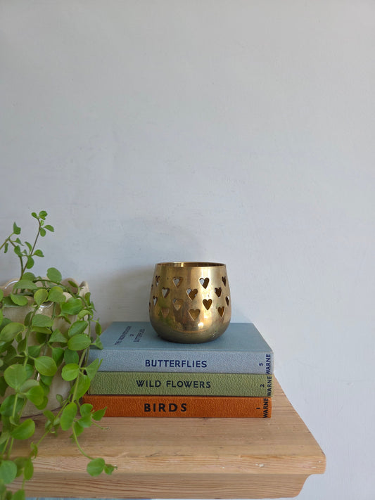 Brass Heart Cutout Tealight Votive