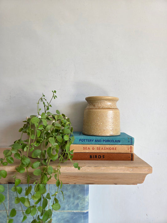 Vintage Swedish Ceramic Pot with Brown Speckle Glaze