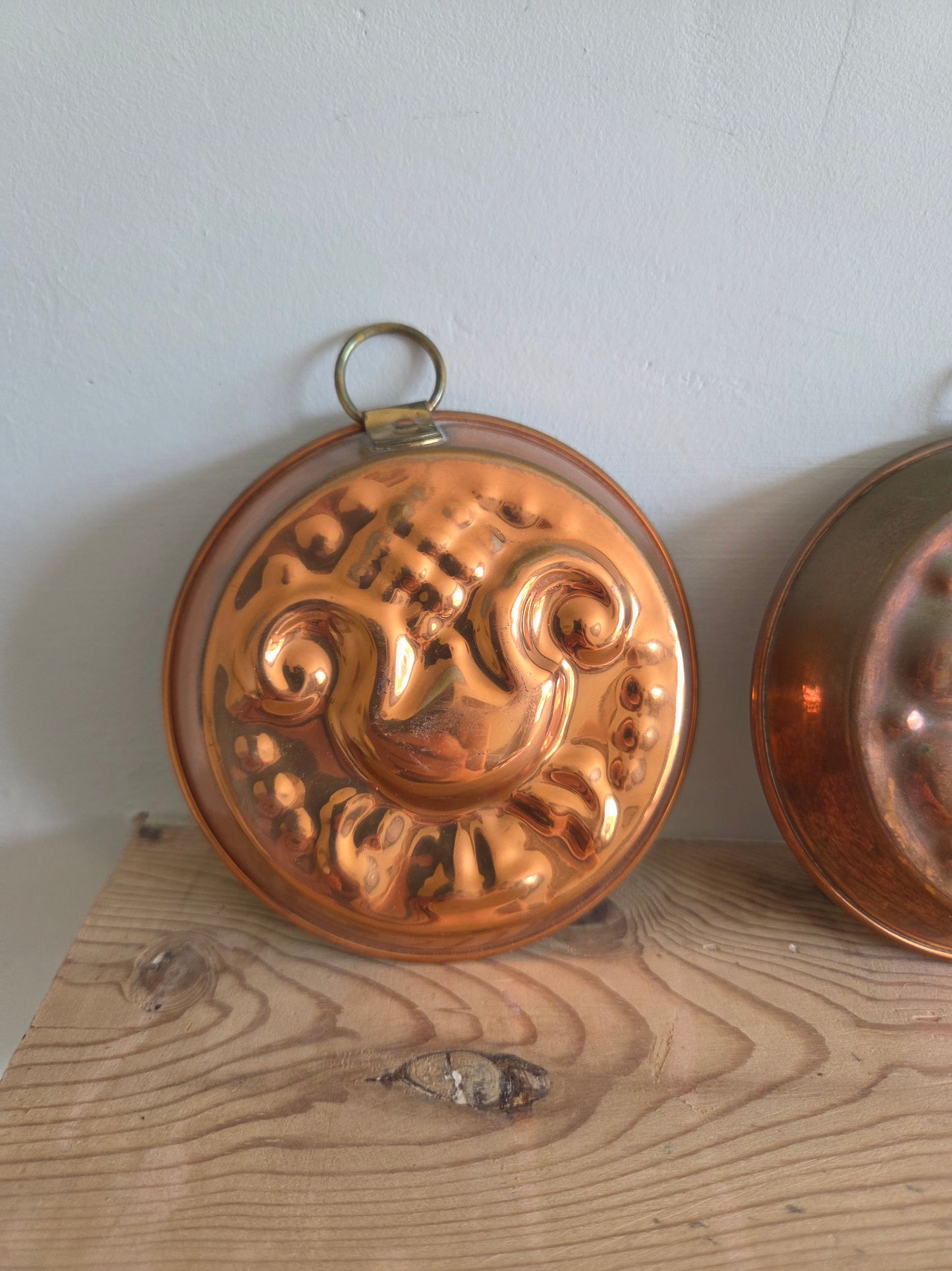 Set of Three Vintage Swedish Copper Moulds
