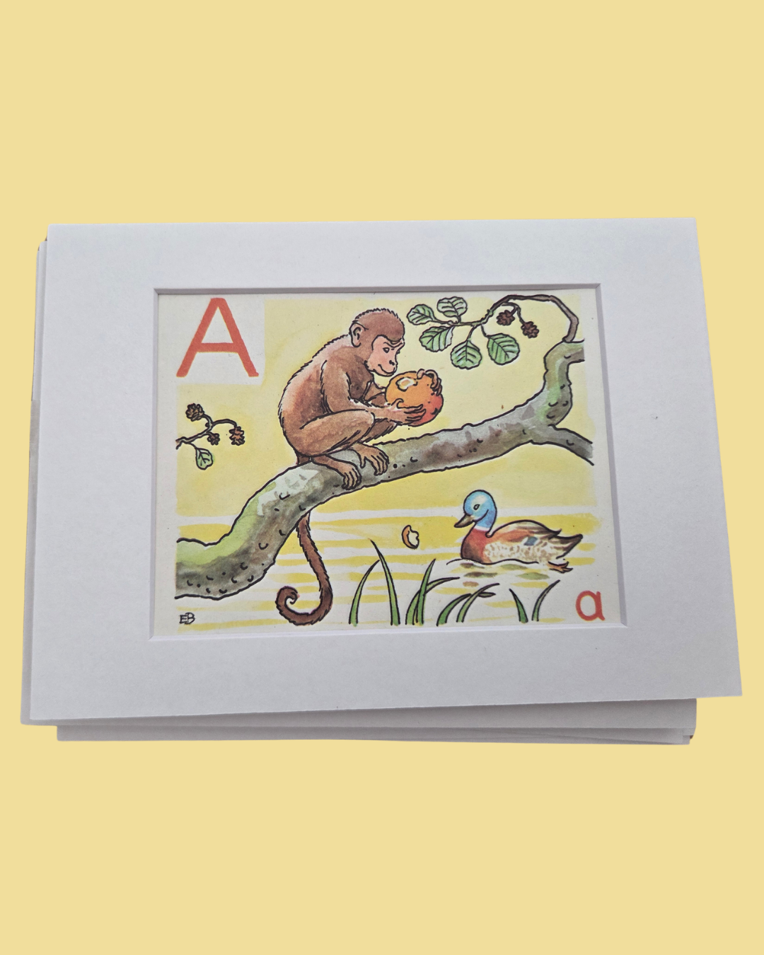 Framed Vintage Swedish Children's Alphabet Illustration by Elsa Beskow