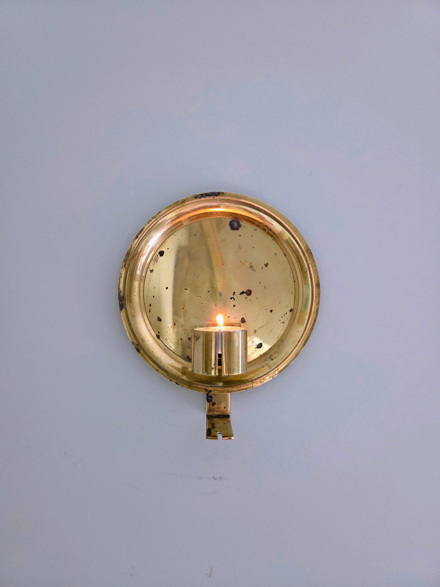 Vintage Swedish Brass Candle Sconce