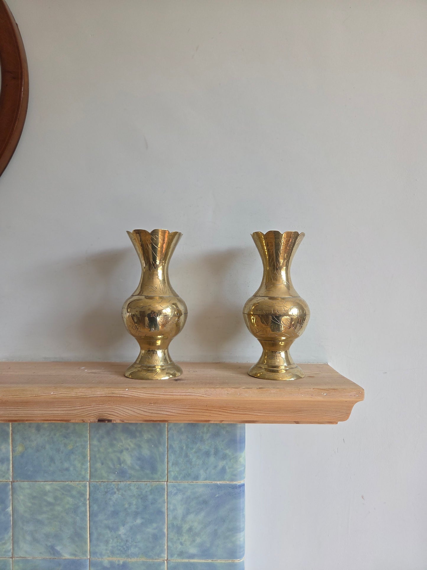 Pair of Vintage Brass Vases