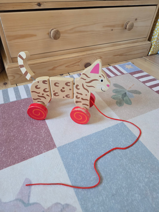 Vintage Cat Pull Along Toy