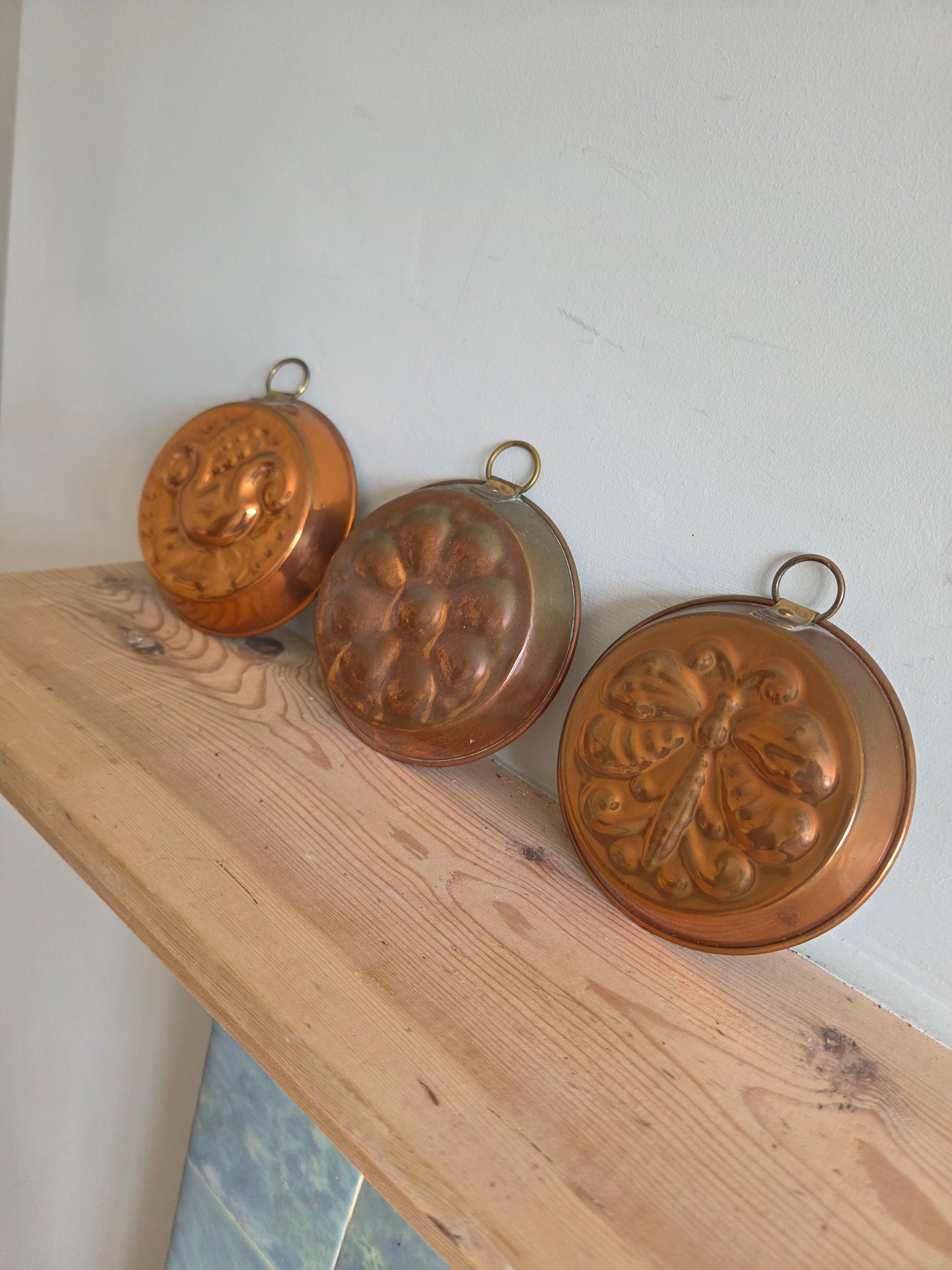 Set of Three Vintage Swedish Copper Moulds