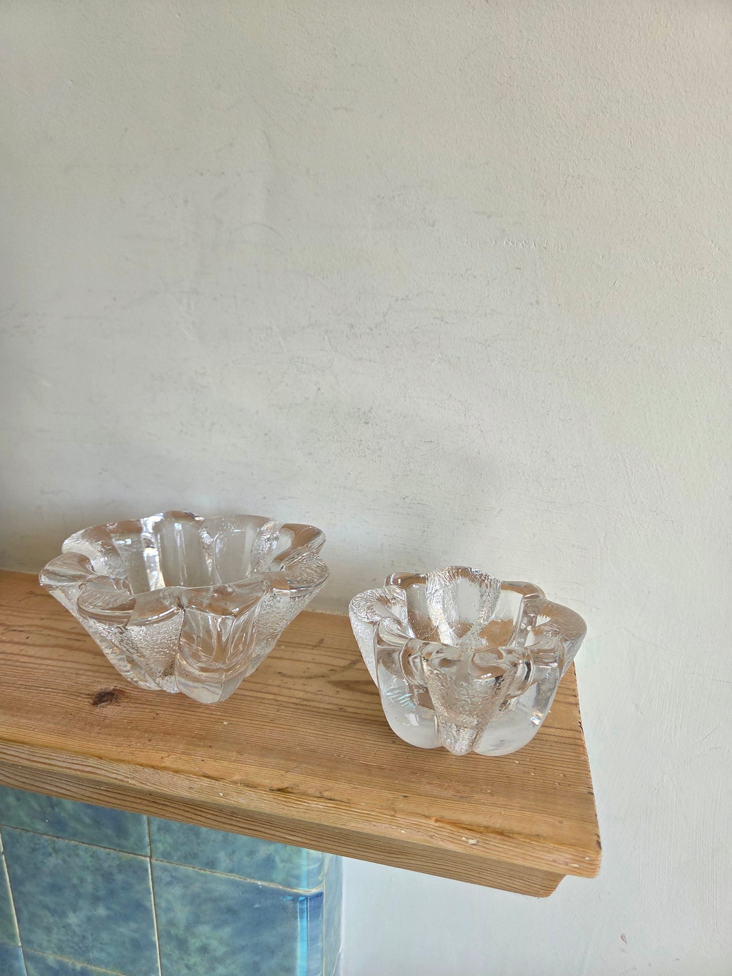 A Pair of Vintage Swedish Art Glass Bowls by Orrefors