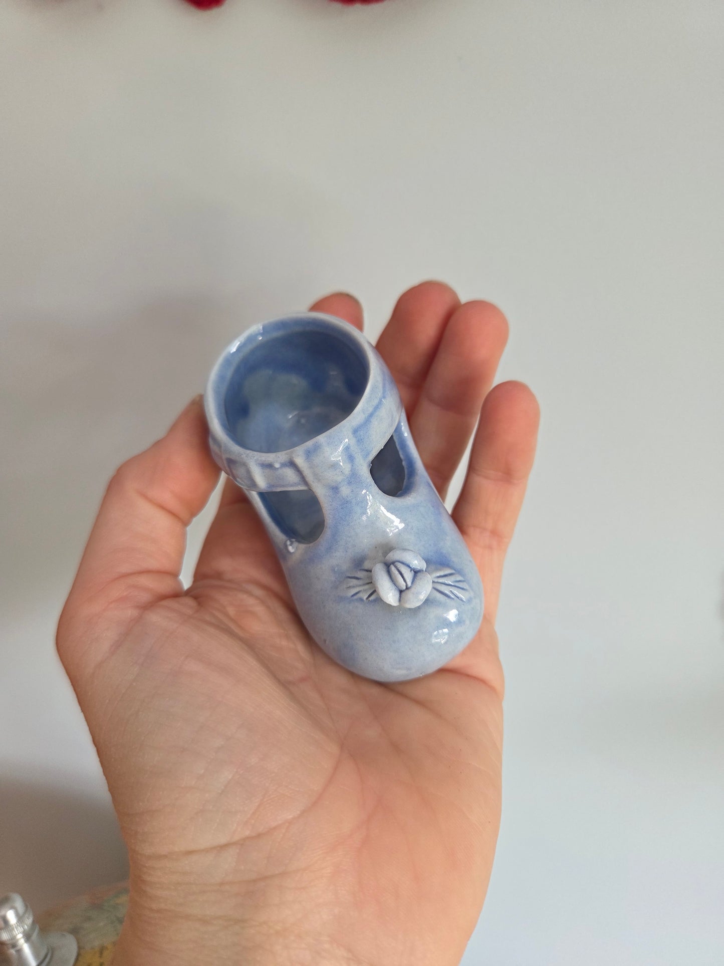 Ceramic Blue Child's Shoe