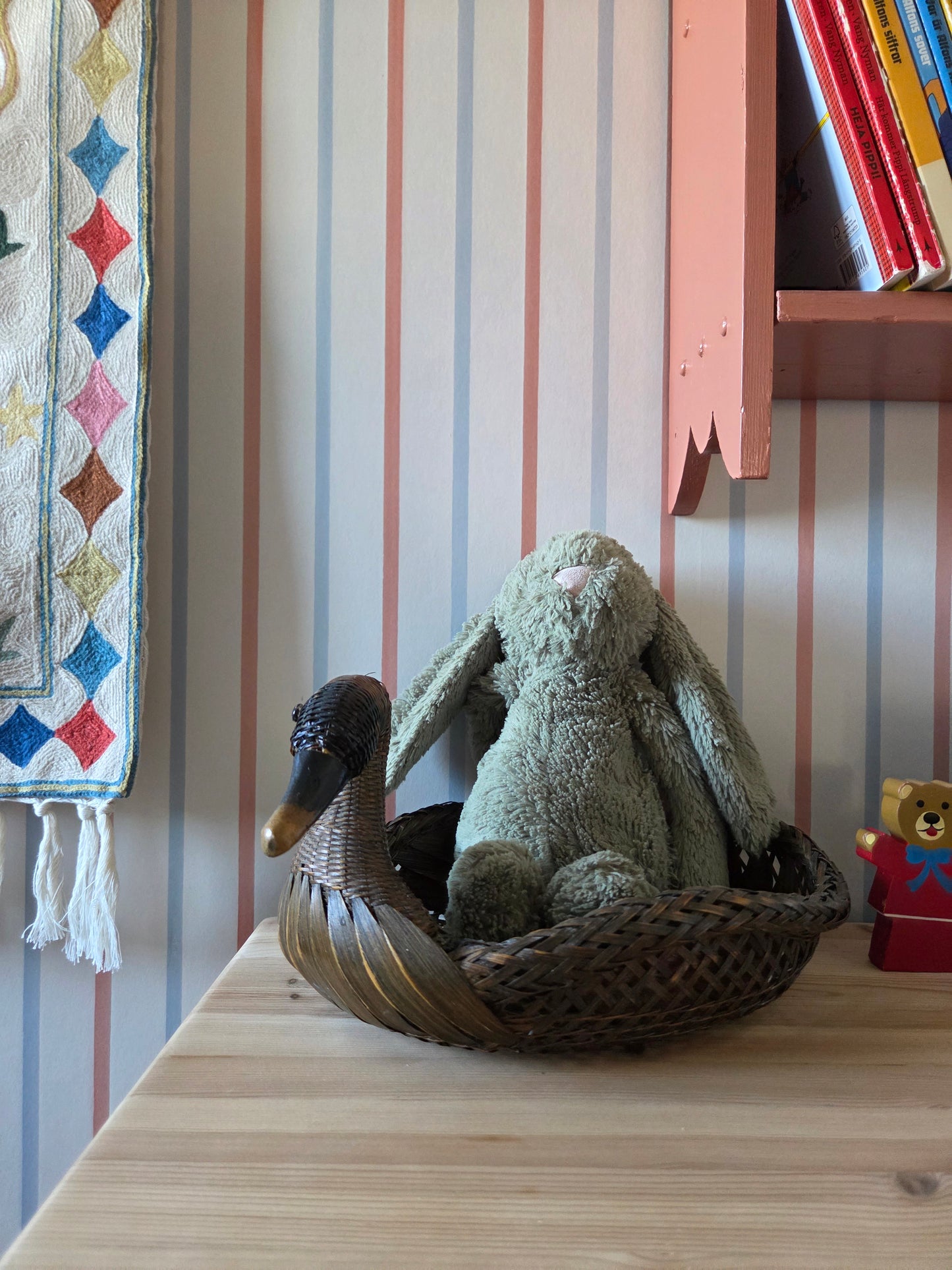 Large Vintage Wicker Duck Basket