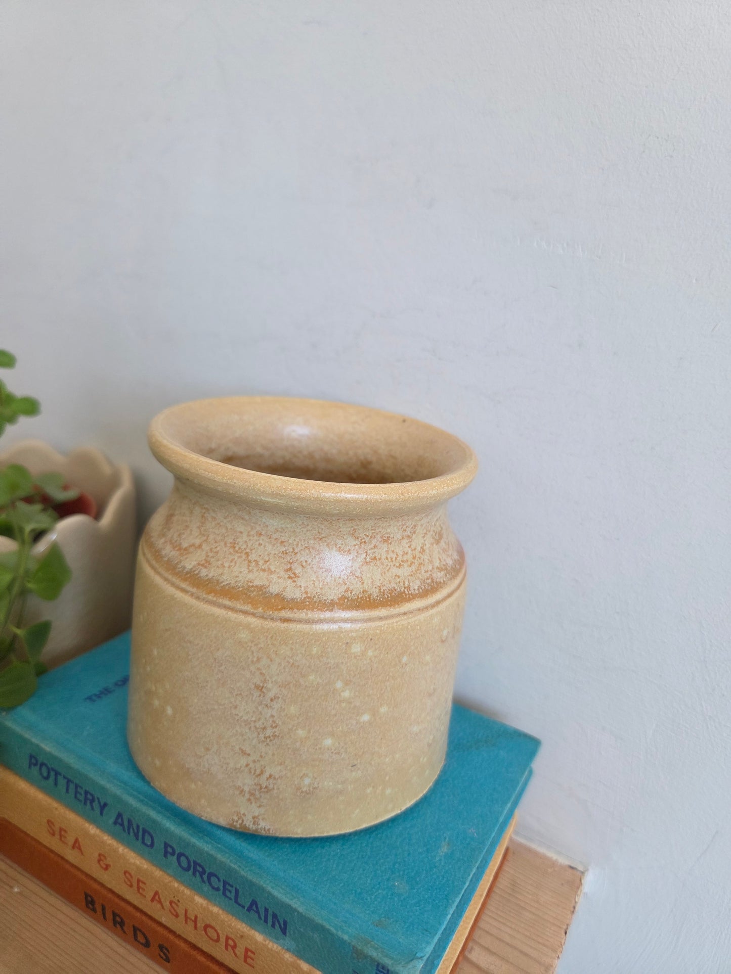 Vintage Swedish Ceramic Pot with Brown Speckle Glaze