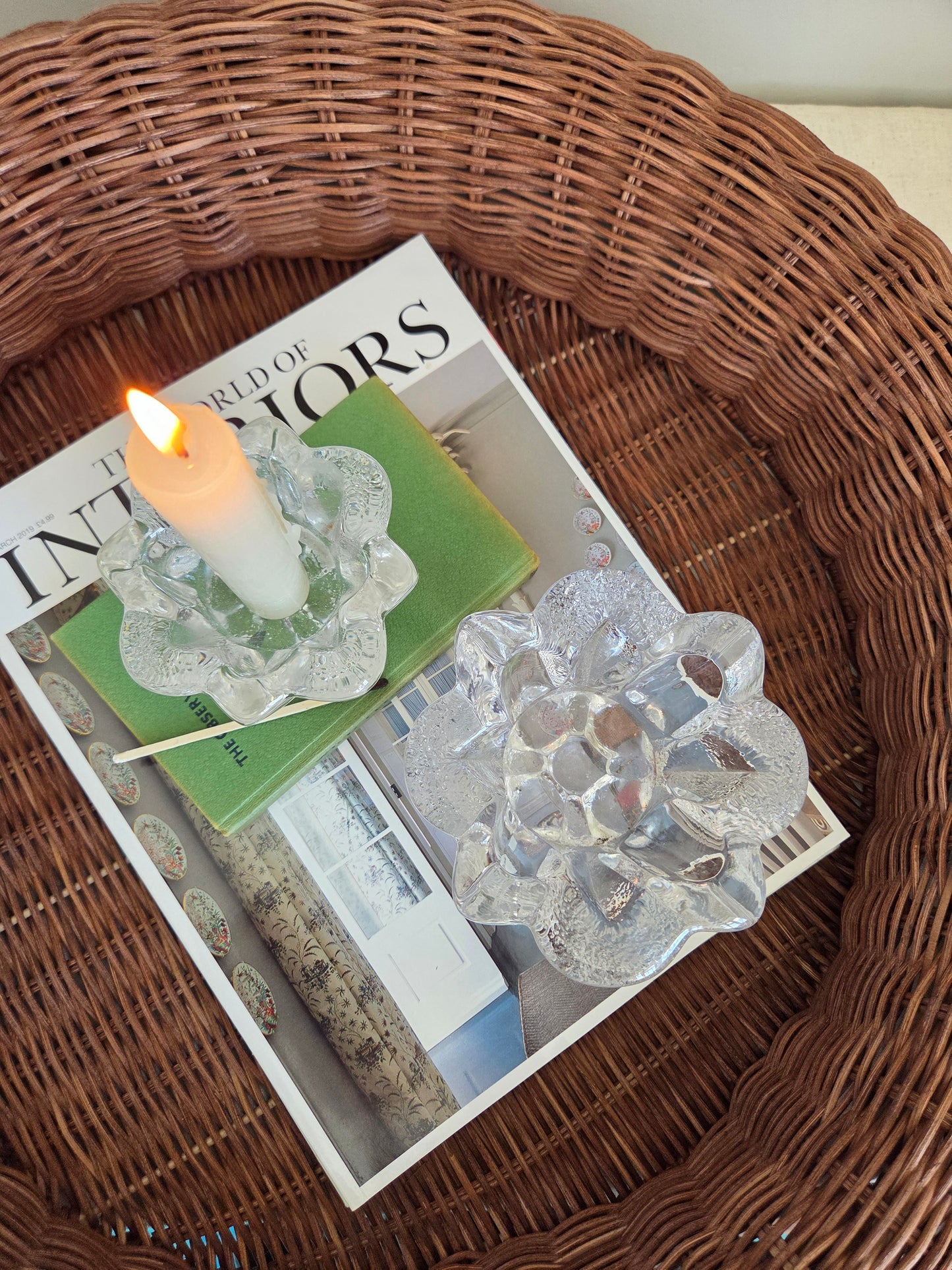 A Pair of Vintage Swedish Art Glass Bowls by Orrefors