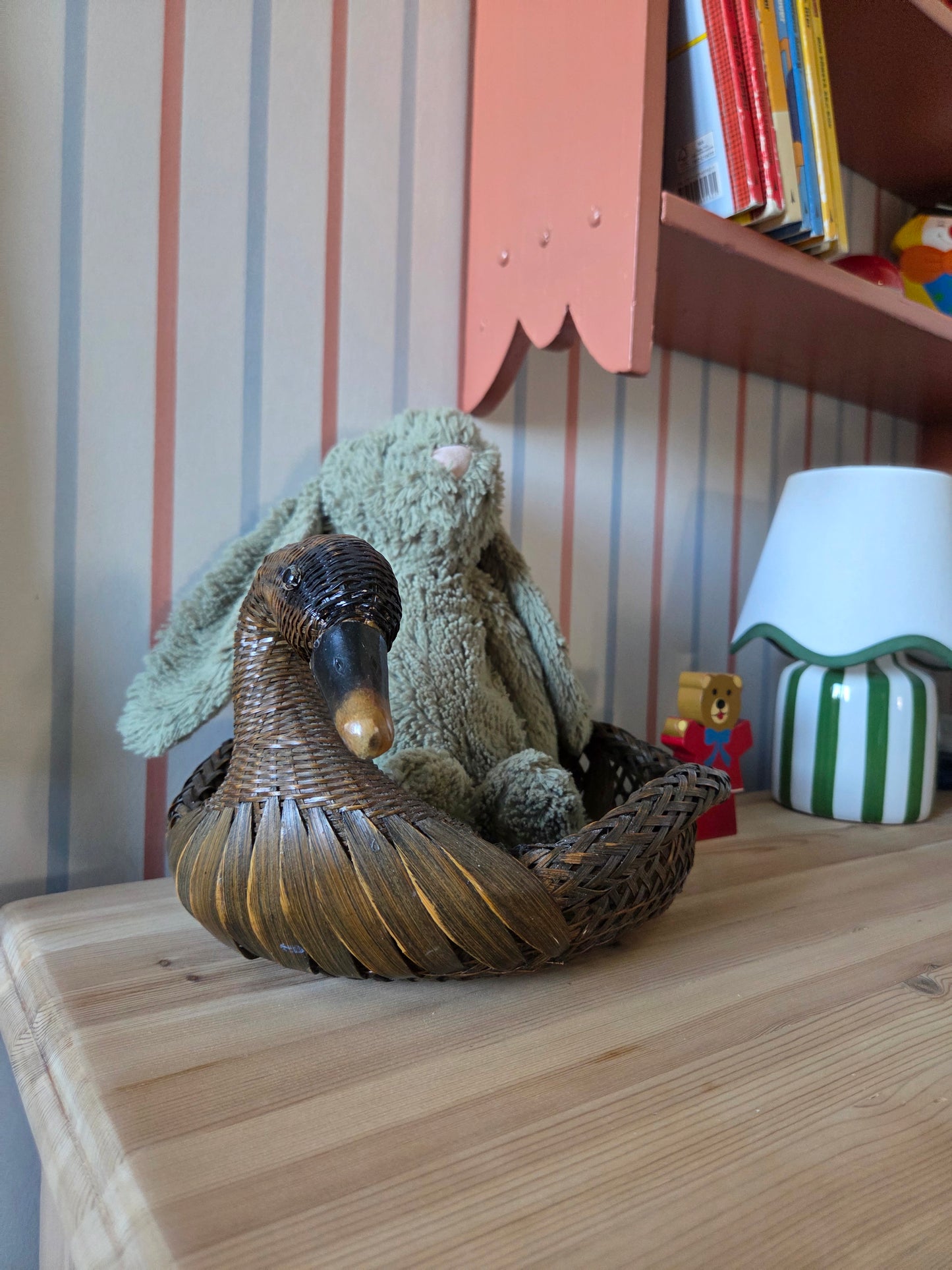 Large Vintage Wicker Duck Basket