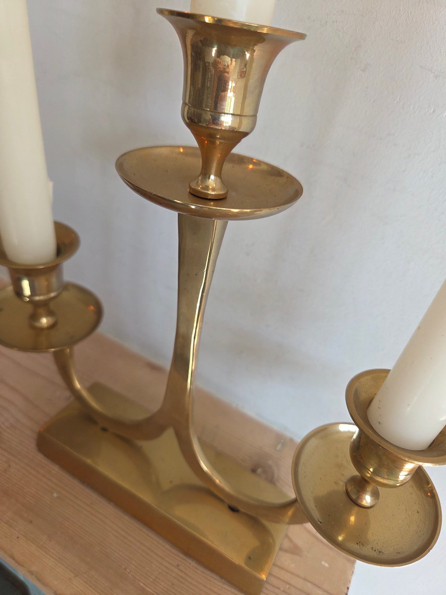 Triple Brass Candleabra