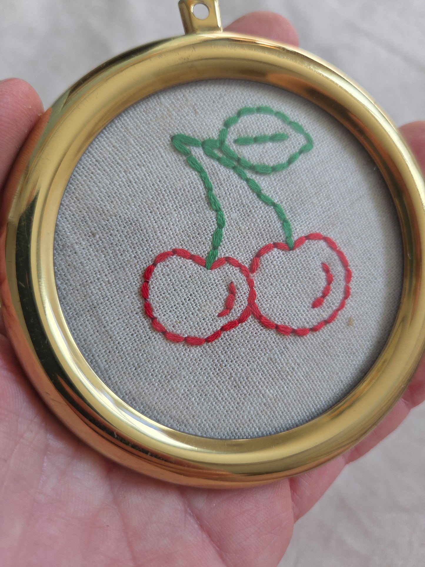 Embroideries in Vintage Brass Frames