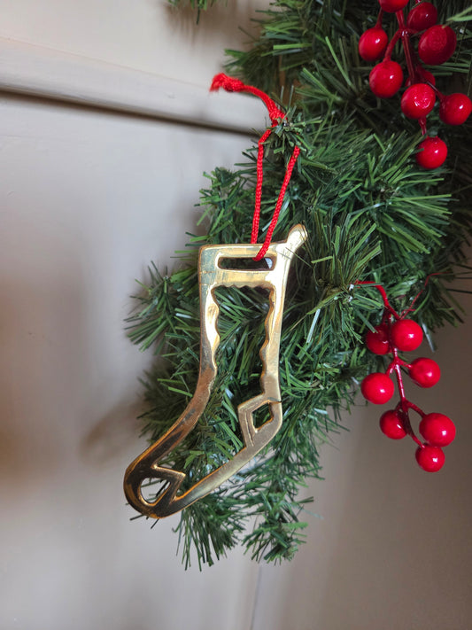 Vintage Brass Stocking Decoration