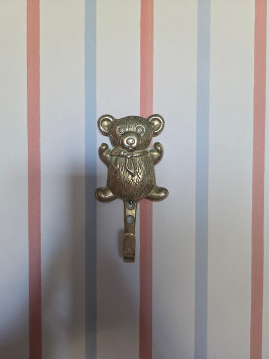 Vintage Brass Teddy Bear Hook