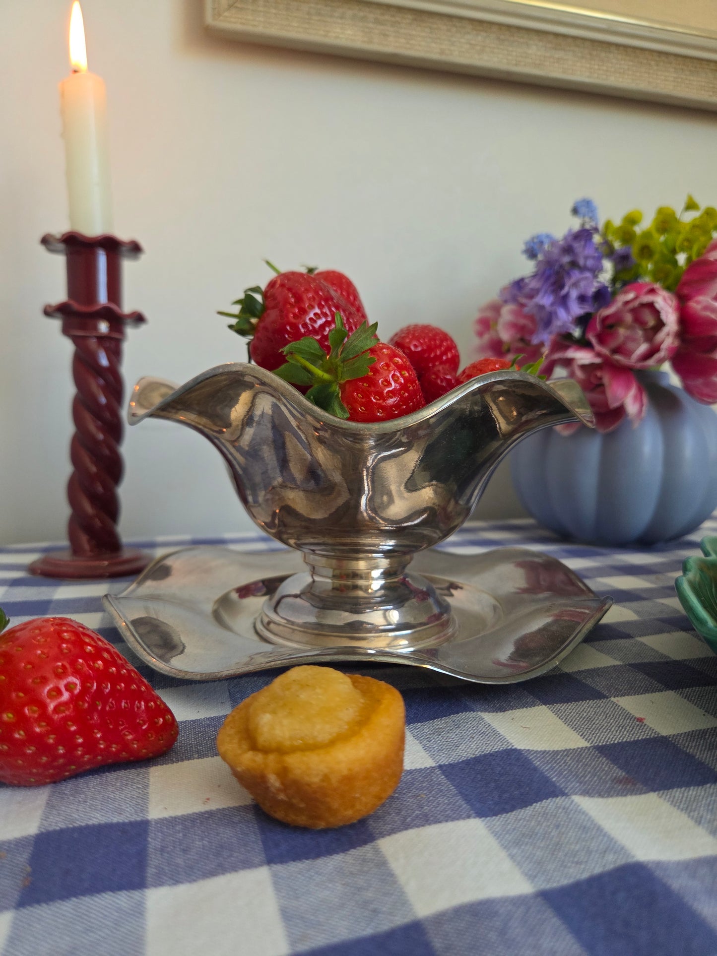 Silver Plated Wavy Edged Display Bowl