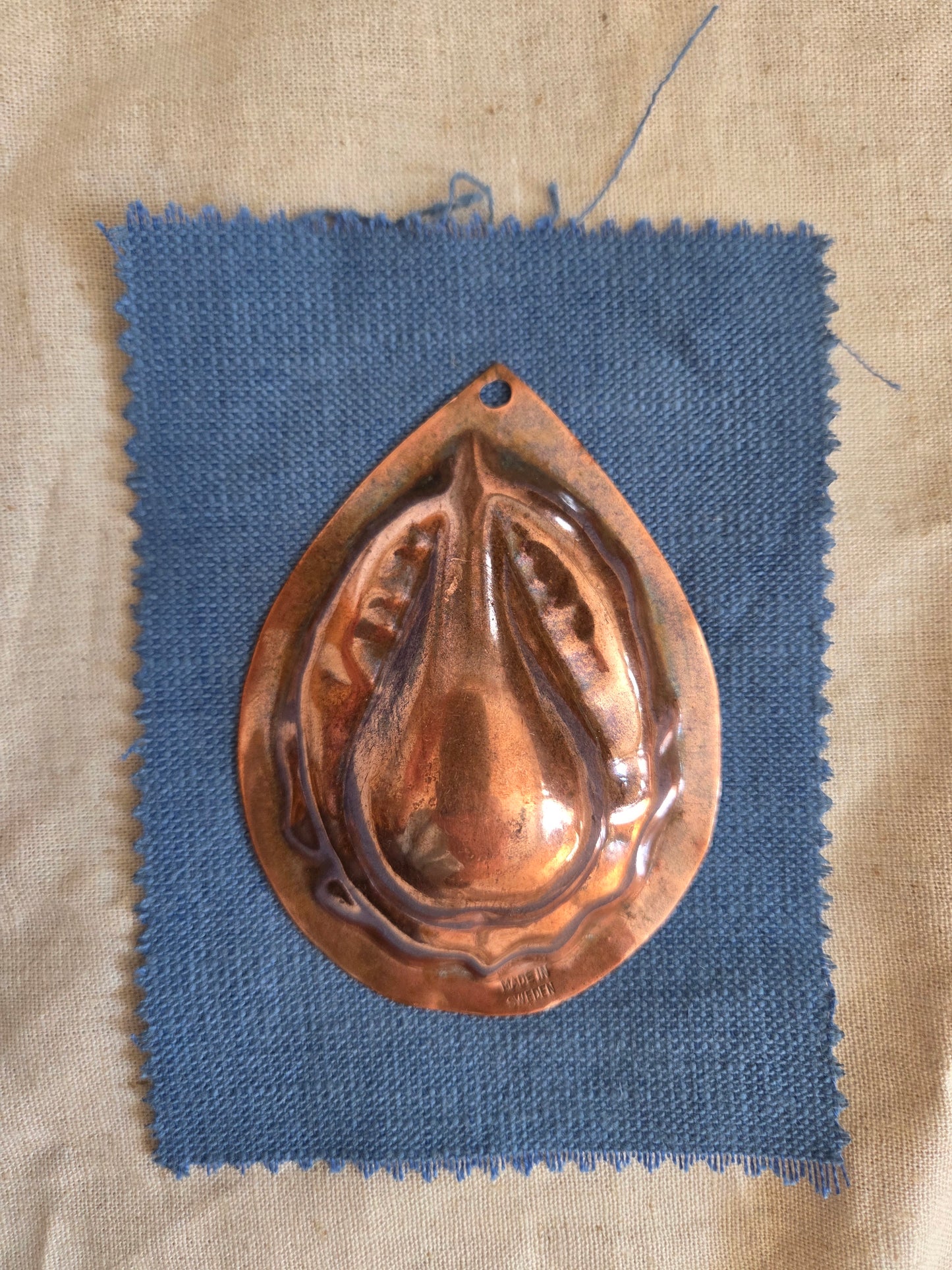 Mini Antique Swedish Copper Mould - Pear Design