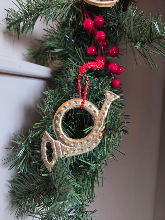 Vintage Brass French Horn Decoration