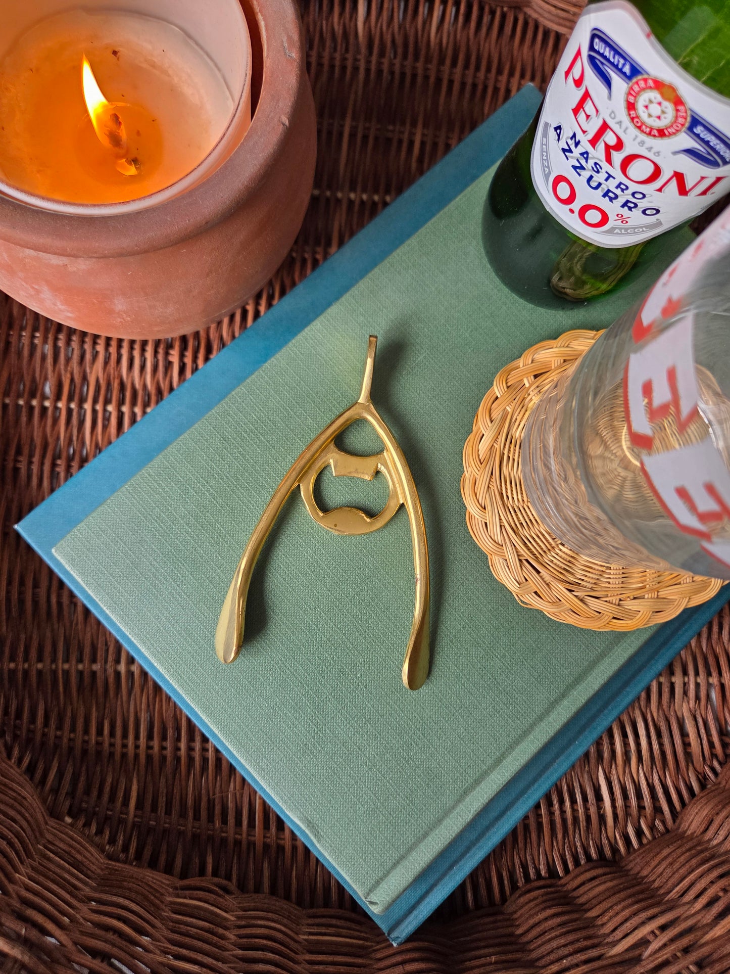 Brass Wishbone Bottle Opener