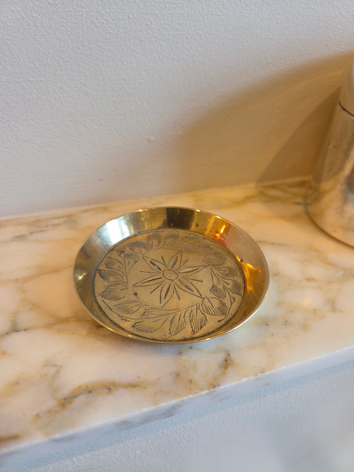 Pretty Vintage Brass Trinket Dish