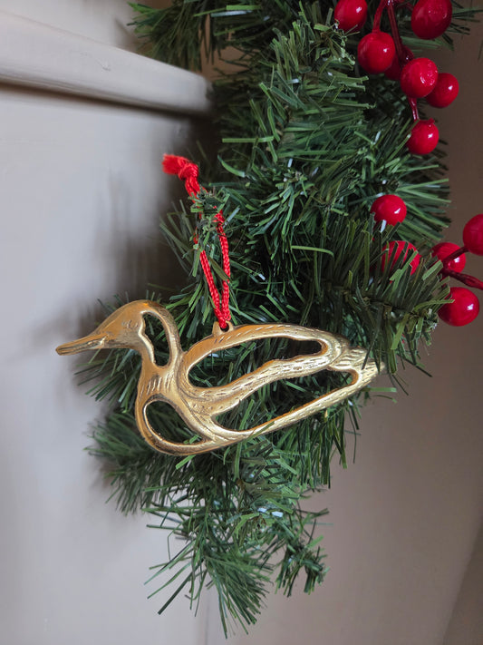 Vintage Brass Duck Decoration