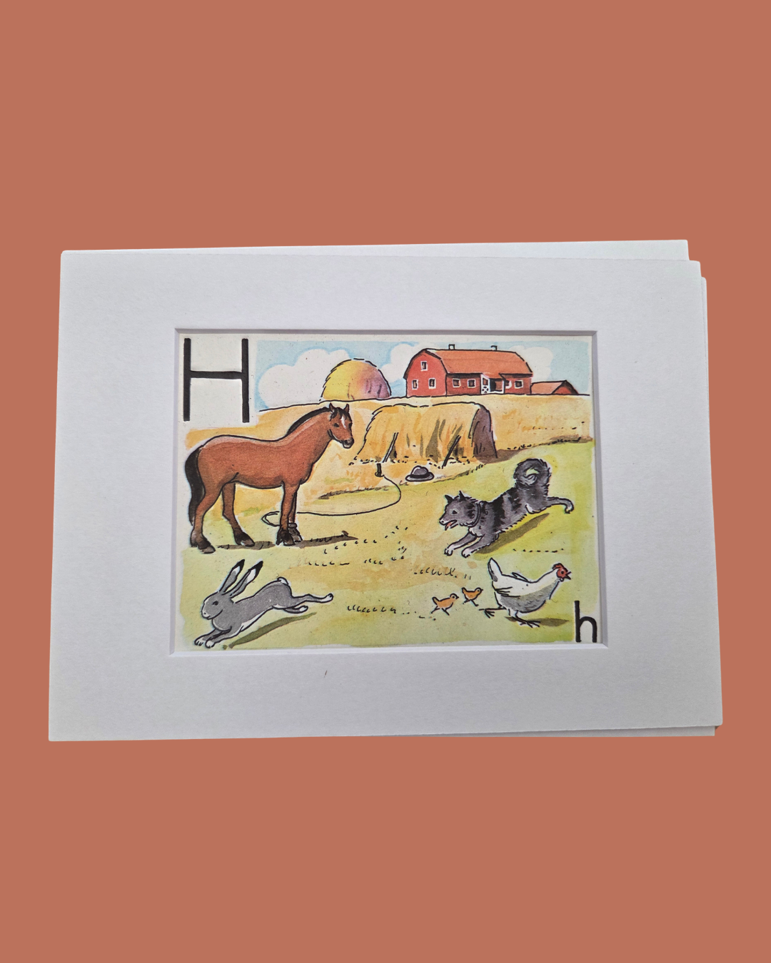 Framed Vintage Swedish Children's Alphabet Illustration by Elsa Beskow