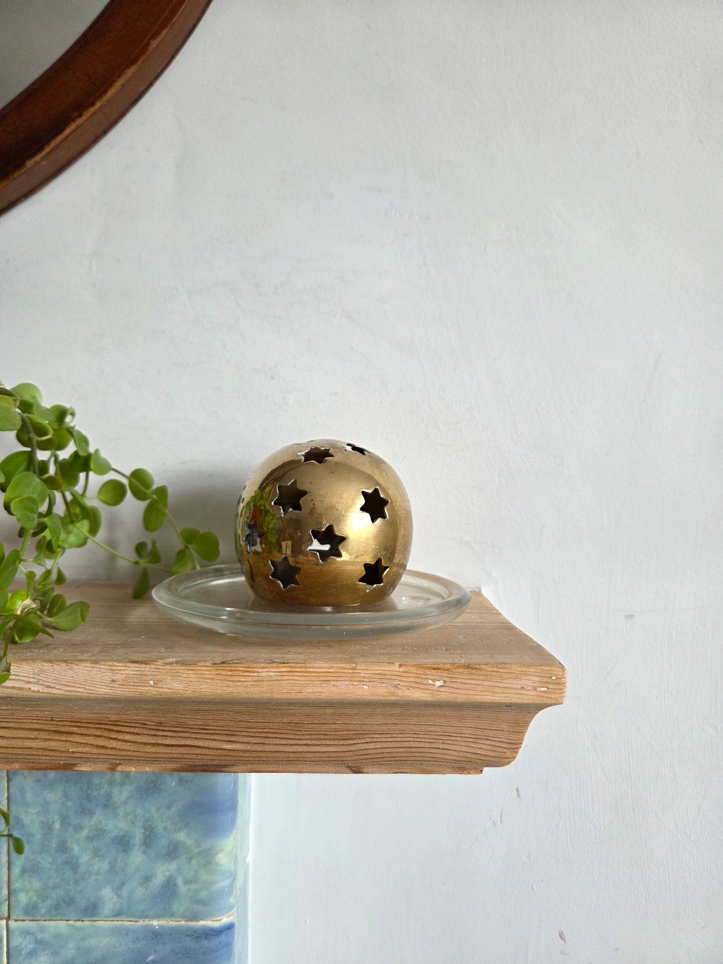 Brass Star Cutout Candle Holder