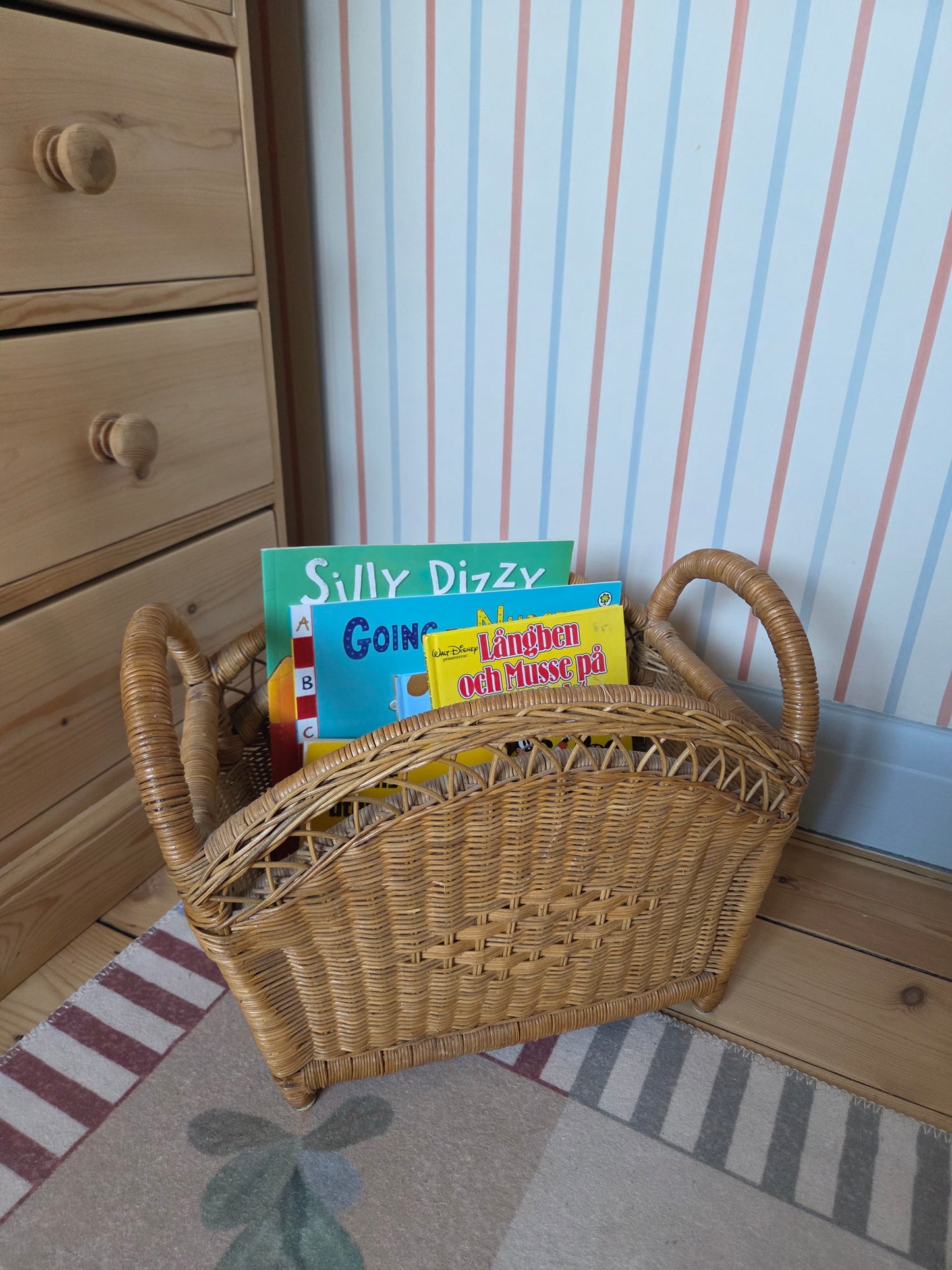 Large Wicker Basket Magazine Holder