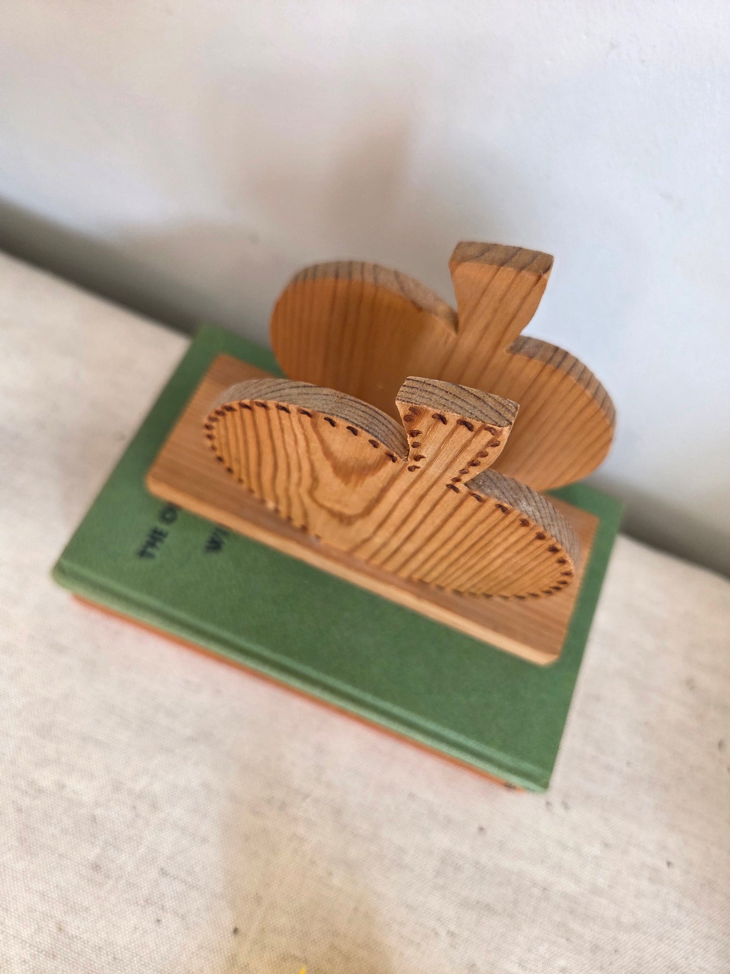 Vintage Wooden Apple Napkin or Letter Holder