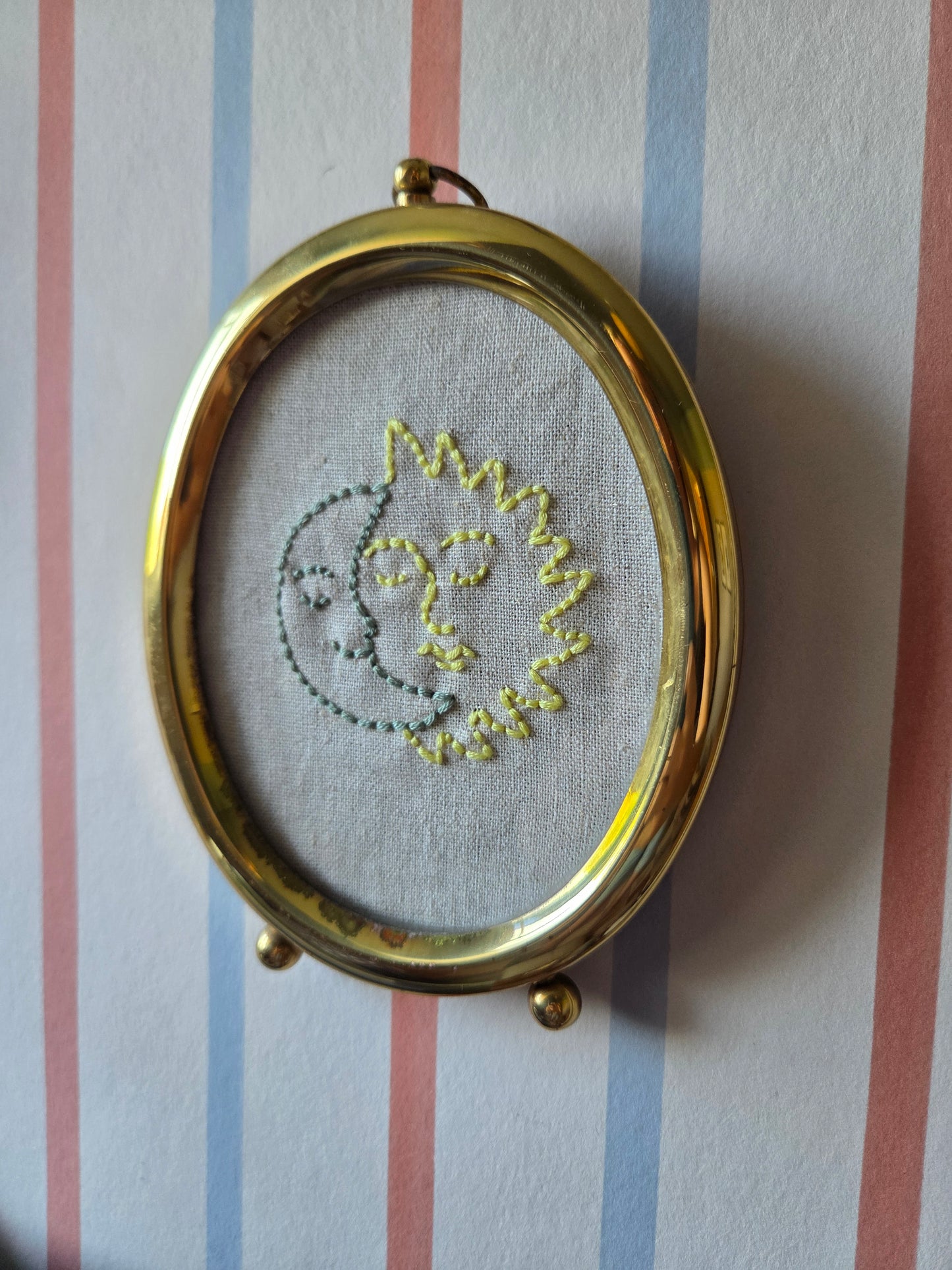 Vintage Brass Frames with Embroideries