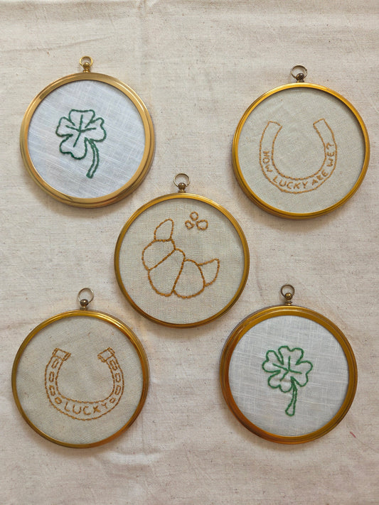 Vintage Brass Frame with Embroidery