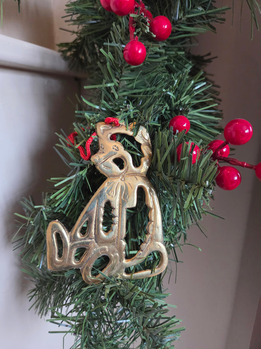 Vintage Brass Bear Decoration