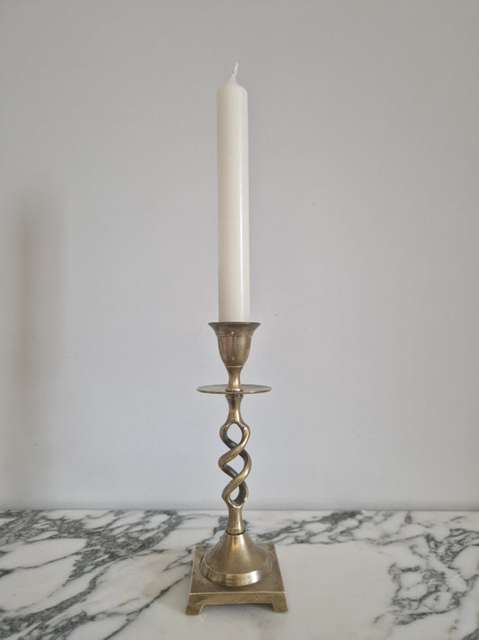 Brass Twist Candlestick