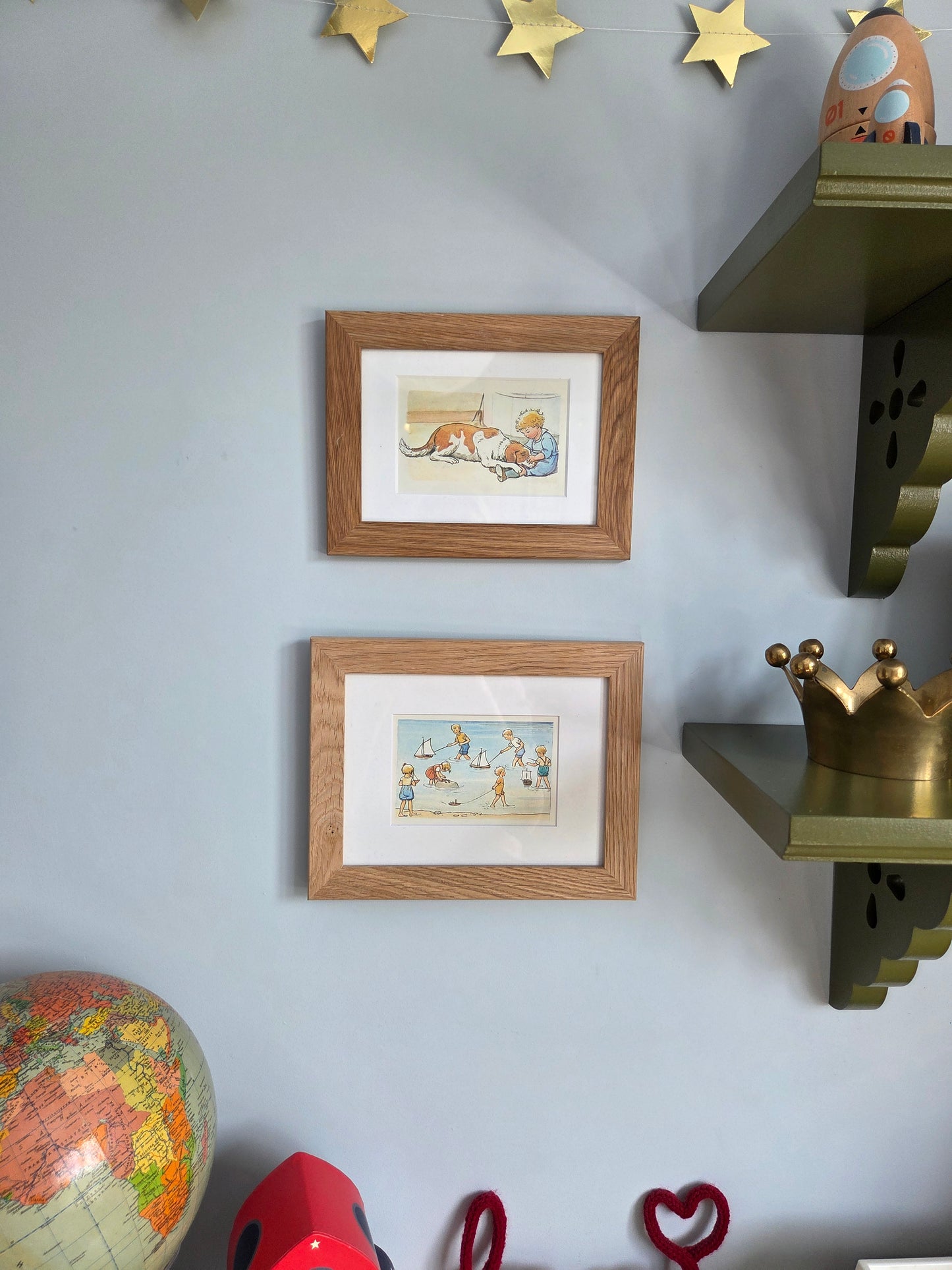 Set of Two Framed Vintage Swedish Children's Illustrations by Elsa Beskow