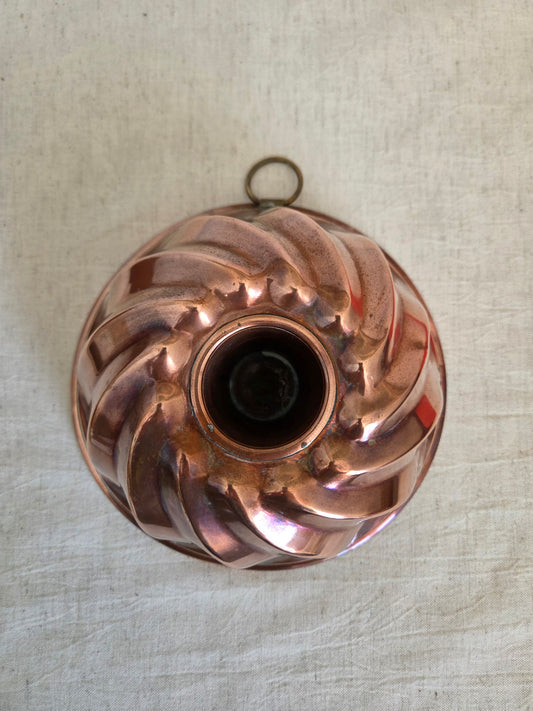 Antique Traditional Round Swedish Copper Cake Mould