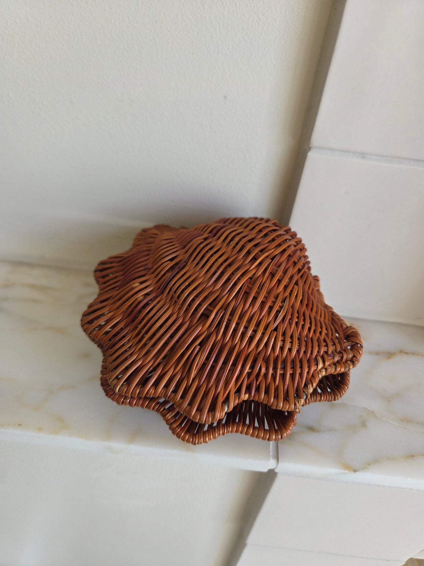 Vintage Wicker Shell Baskets