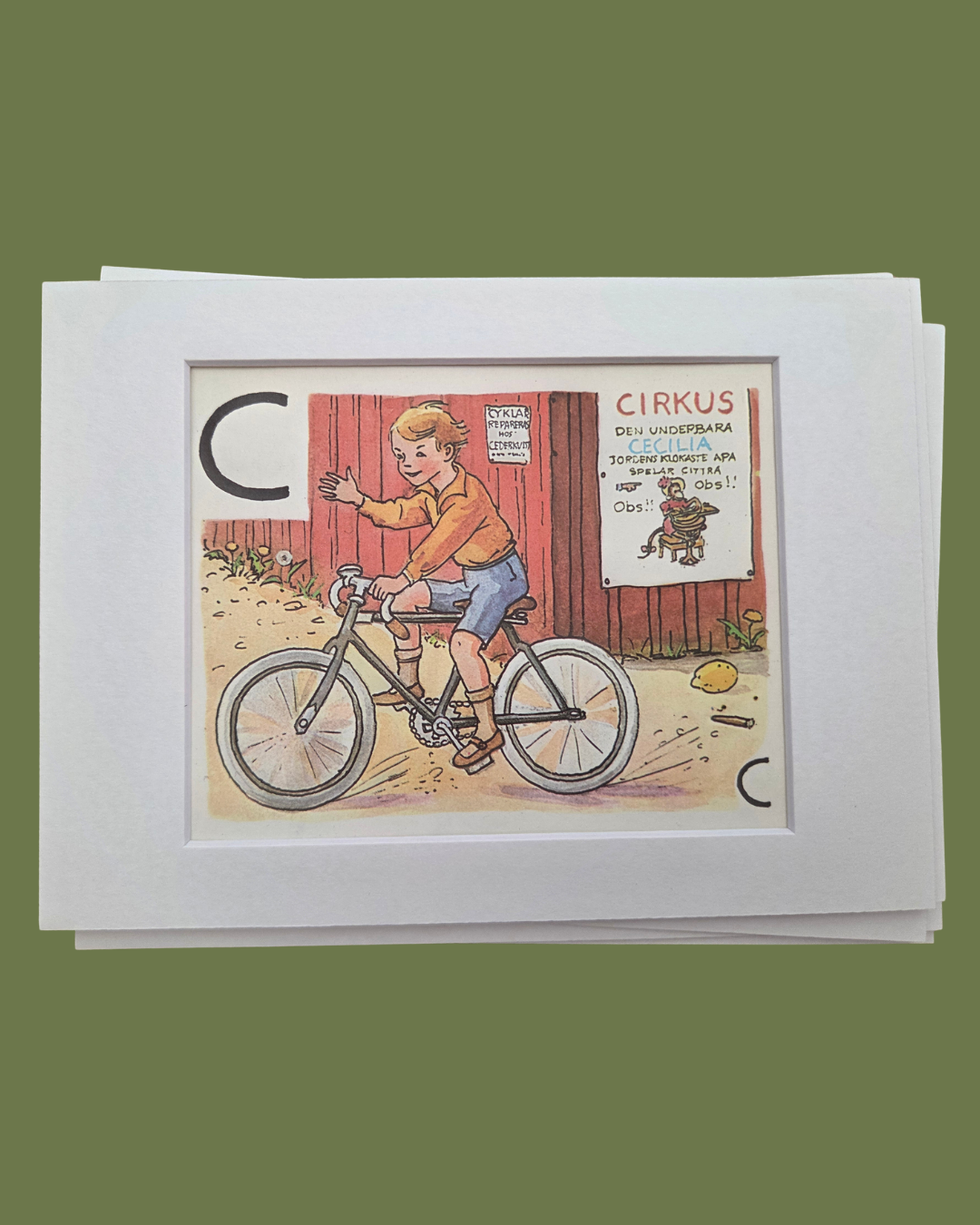 Framed Vintage Swedish Children's Alphabet Illustration by Elsa Beskow