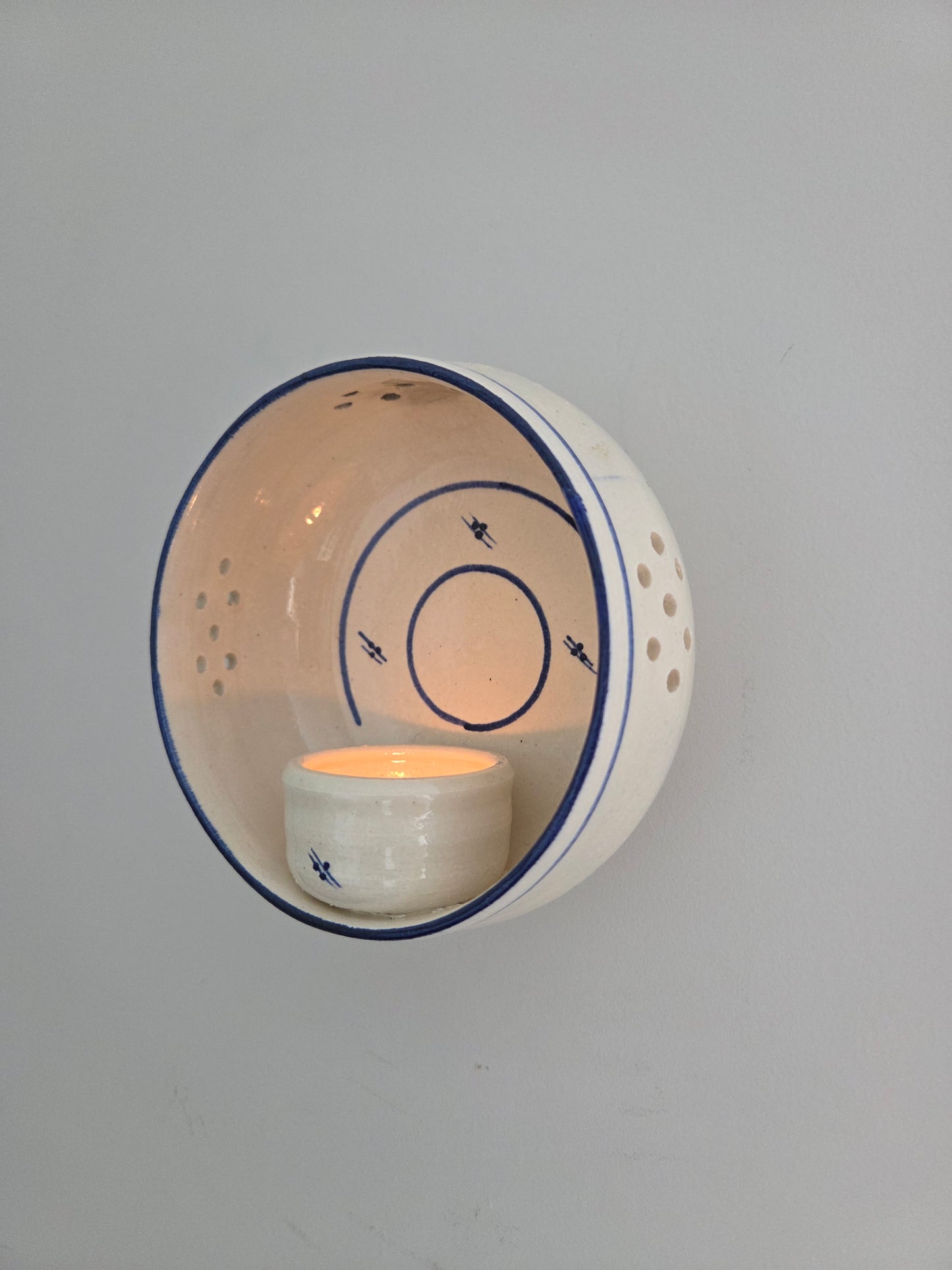 Handmade Swedish Ceramic Tealight Wall Sconce