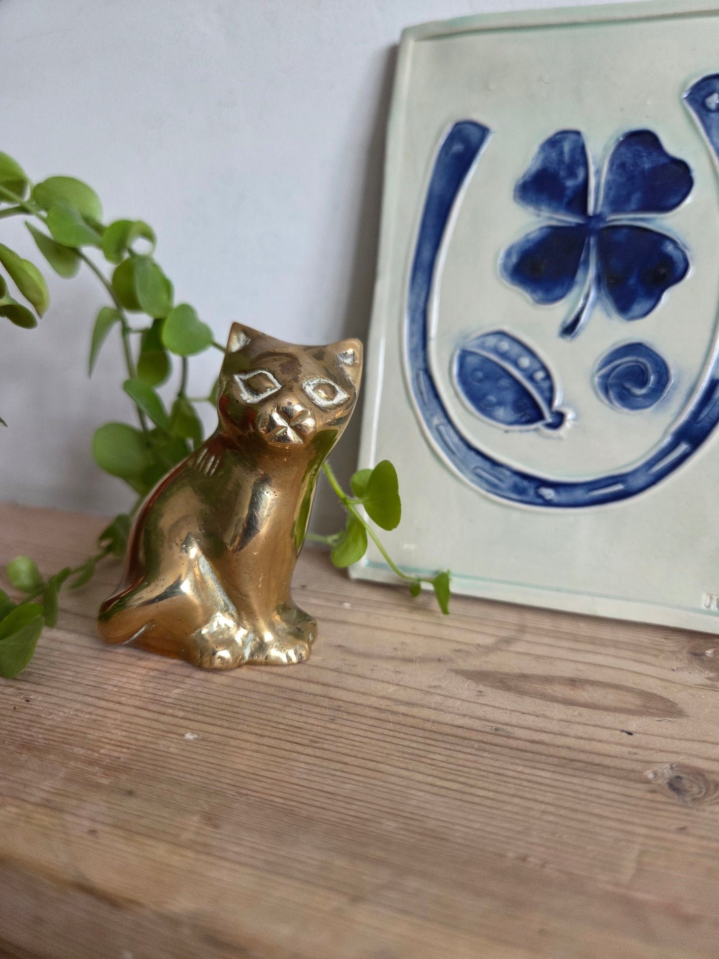 Brass Lucky Cat Ornament