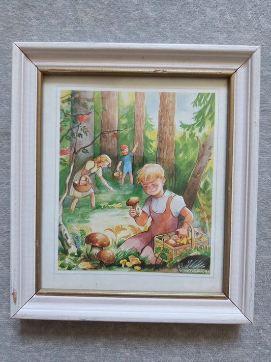 Vintage Swedish Children's Picture - September
