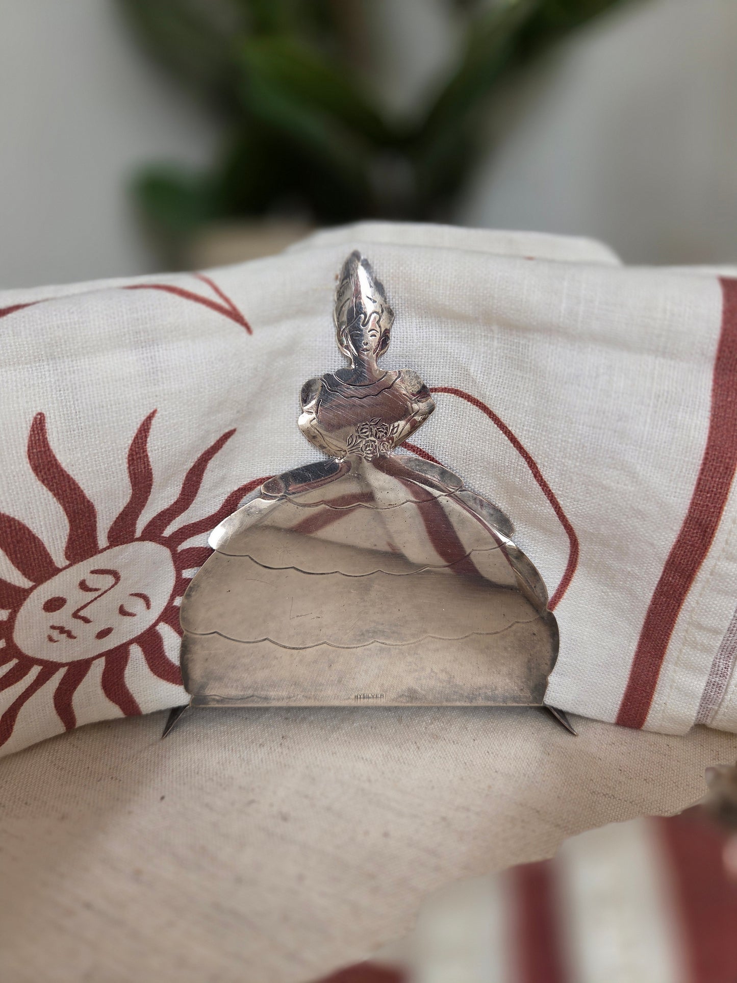 Swedish Nysilver Napkin Holder Lady