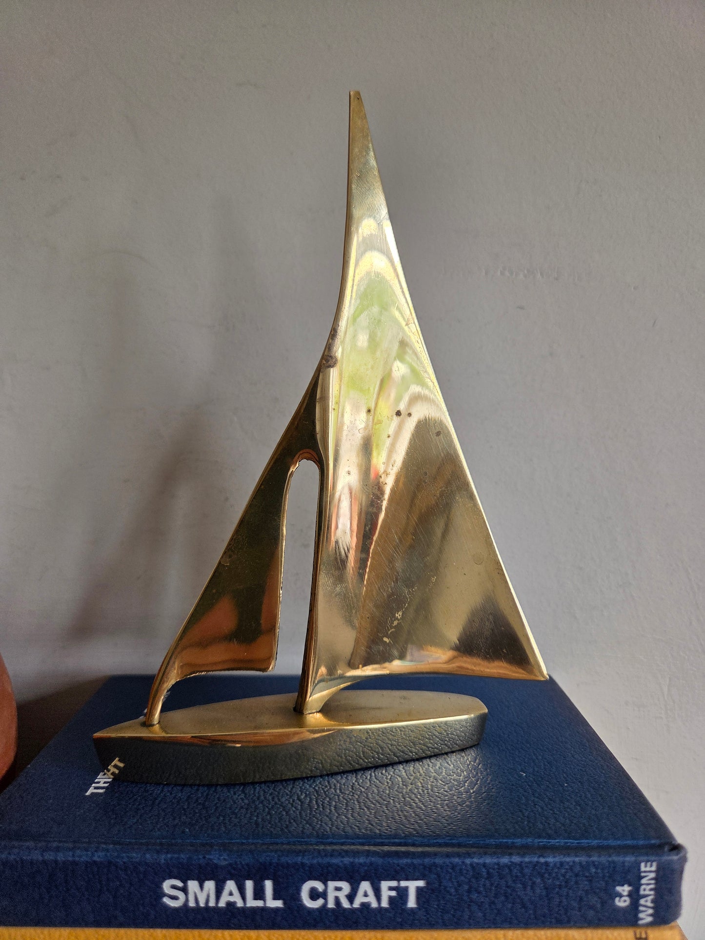 Vintage Brass Sail Boat Yacht Ornament