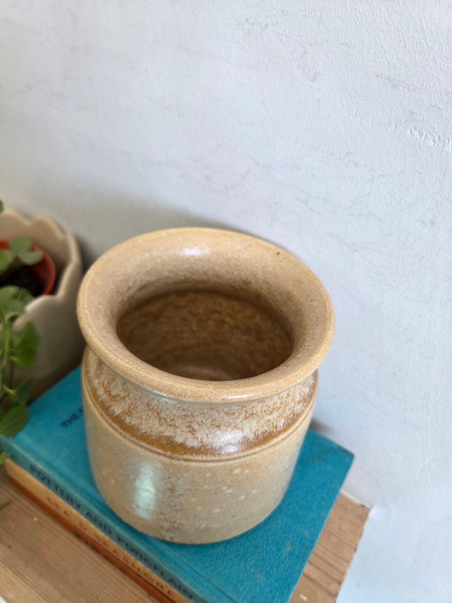 Vintage Swedish Ceramic Pot with Brown Speckle Glaze